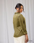 Sculpted Elegance: Shawl Collar Crinkle Satin Top 64922